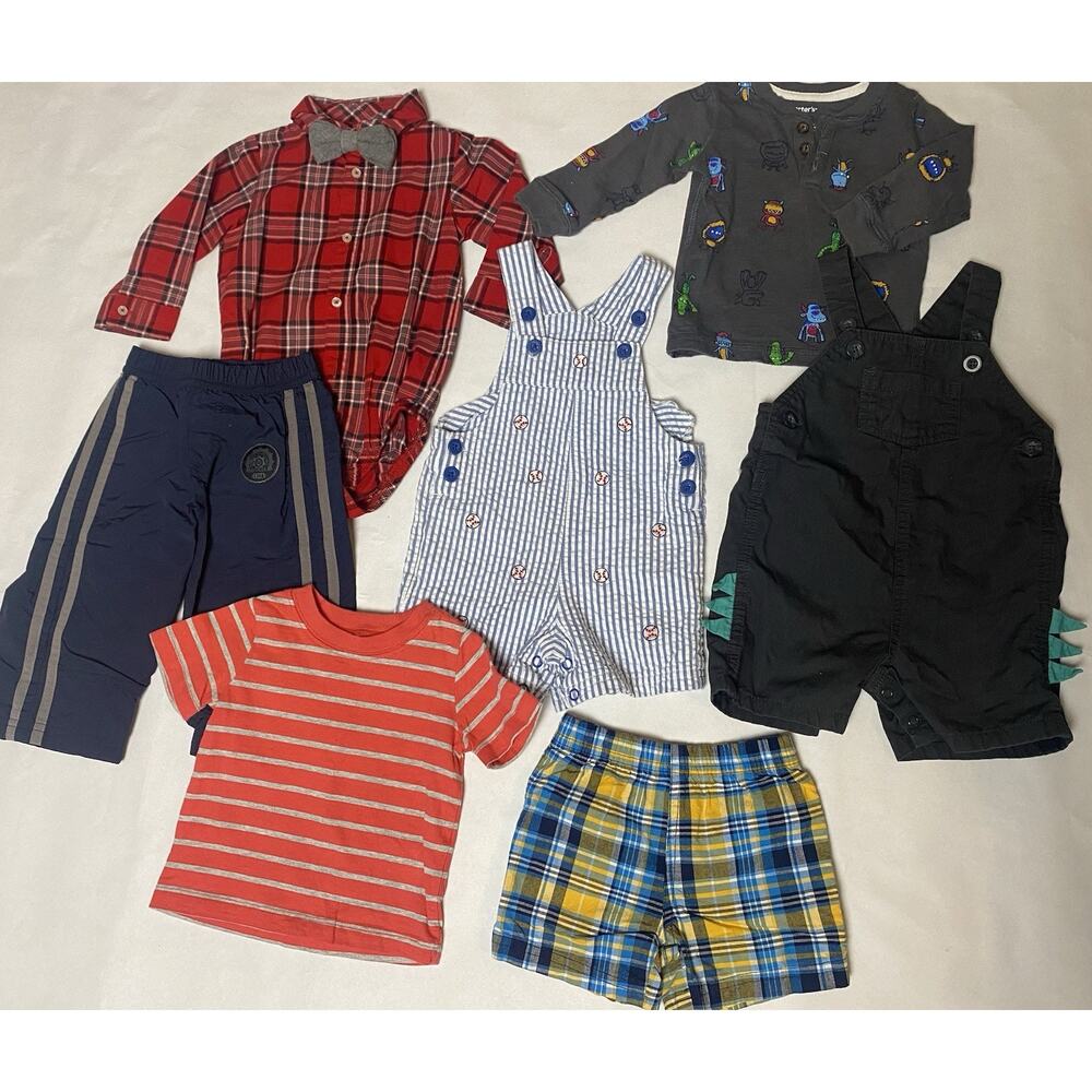 SOLD‼️Carters Baby Boy 9 Months Outfits Rompers Shorts Clothes Lot Spring Summer